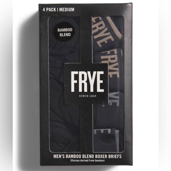 FRYE S Black Performance Bamboo Blend Fly Front Boxer Briefs Pack of 4 - Picture 3 of 7